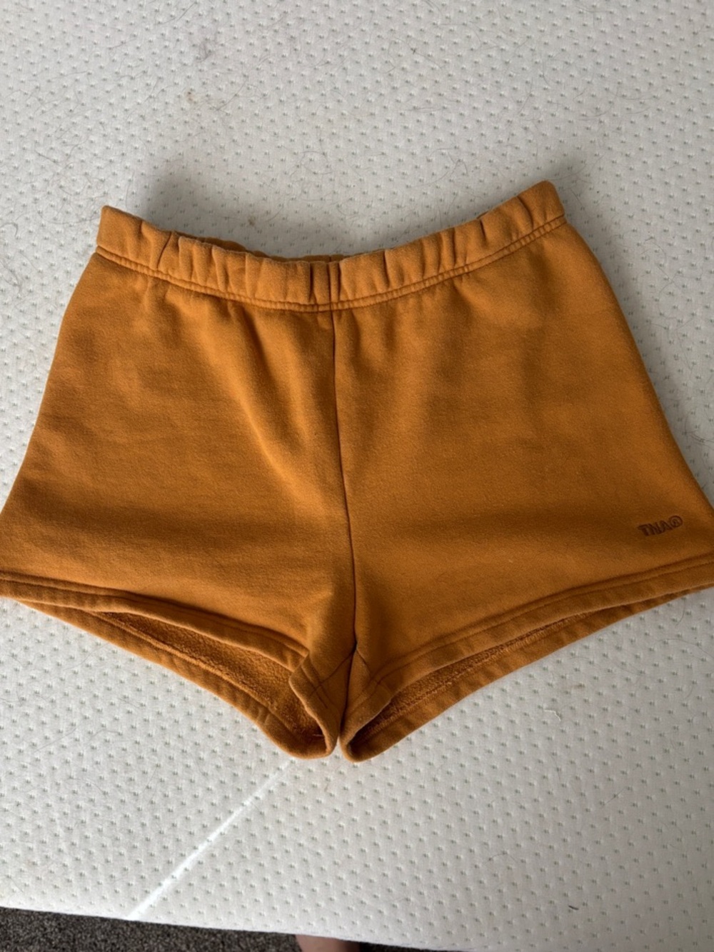 Aritzia TNA Sweatfleece Copper Spice Shorts